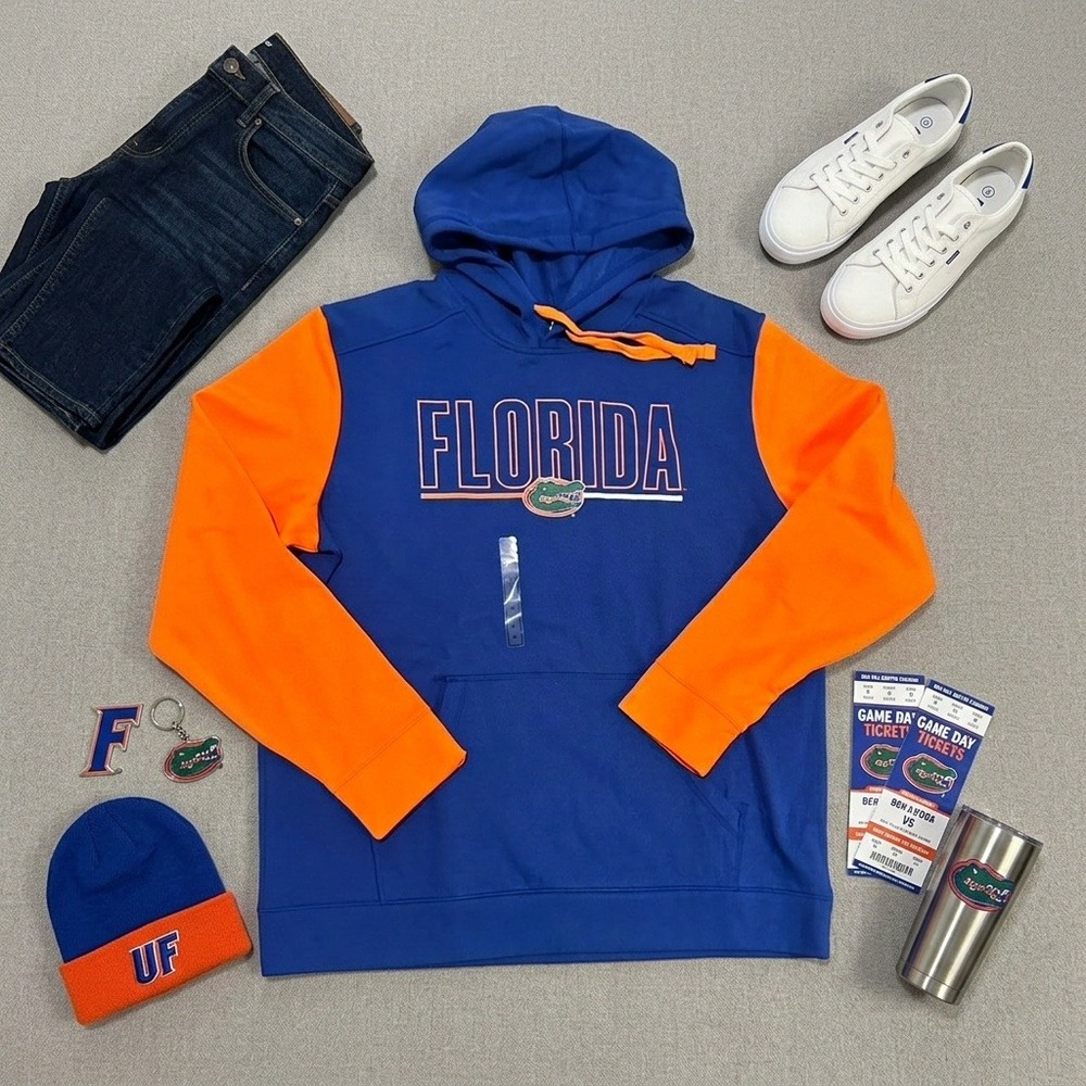 Florida Gators Colosseum Hoodie Men's XL Blue Orange Colorblock NWT NCAA